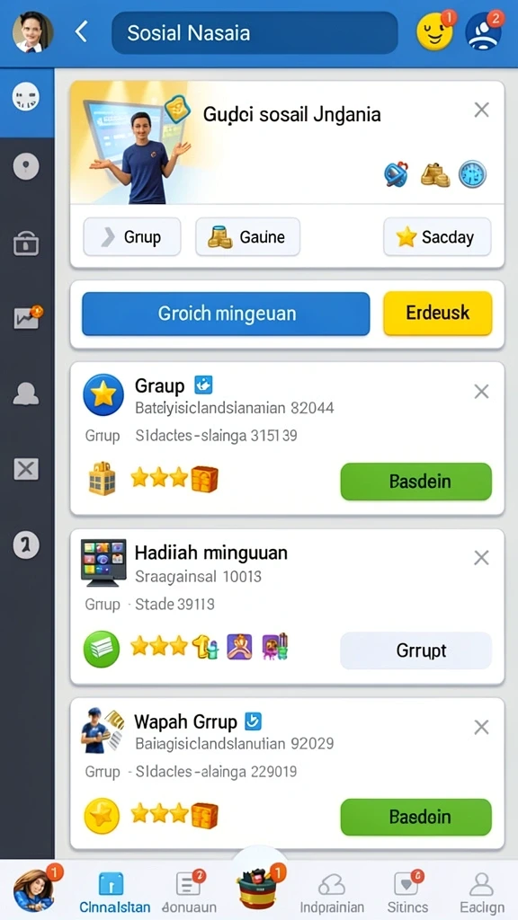 Tangkapan layar menampilkan pilihan karakter yang beragam.