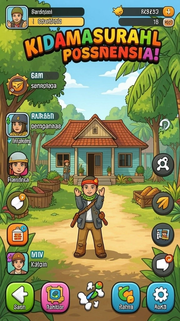 Screenshot level menantang yang menguji keterampilan Anda.