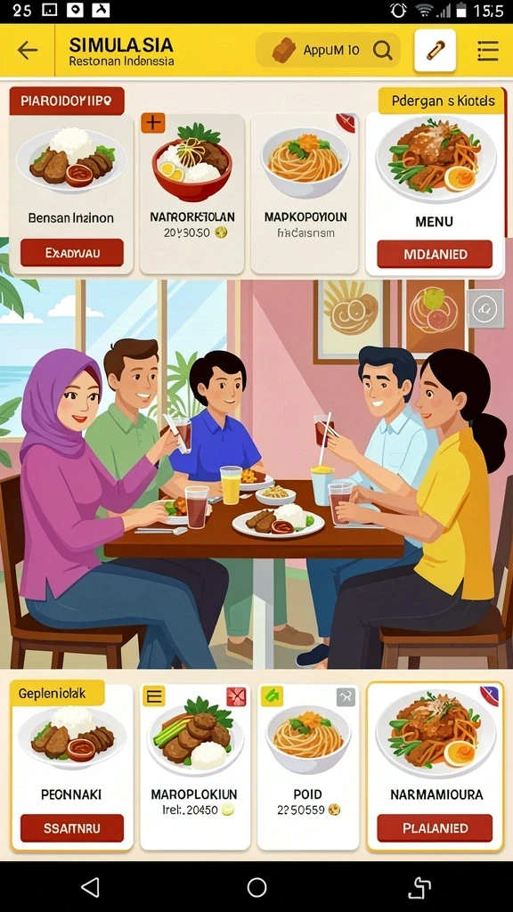 Tampilan menu utama yang menarik dan interaktif.