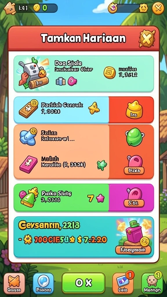 Menampilkan berbagai level yang menantang.