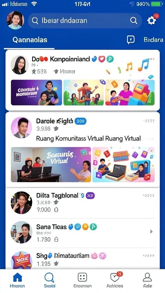 Menu permainan yang lengkap dan mudah diakses.